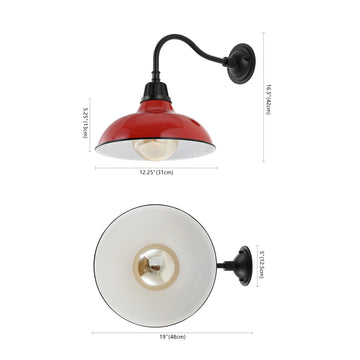 Aurora 12.25" Farmhouse Industrial Indoor/Outdoor Iron LED Gooseneck Arm Outdoor Sconce